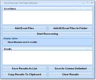 Excel Recover File Data Software screenshot